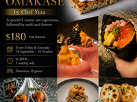 【7:00 pm】Uni Omakase by Chef Yuta (Counter seat)