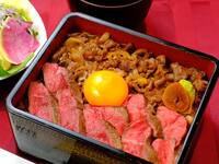 神戸牛ステーキと牛めし重（サラダ・スープ付き）
